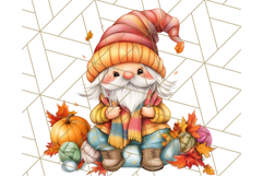Fall Gnome PNG Clipart, Cute Autumn Gnomes with Pumpkins Product Image 3