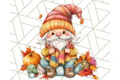 Fall Gnome PNG Clipart, Cute Autumn Gnomes with Pumpkins Product Image 3