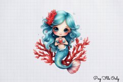 Christmas Mermaid Clipart PNG Product Image 1