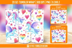 Unicorn Milkyway Tumbler Wrap Designs, Sublimation Wrap Product Image 1