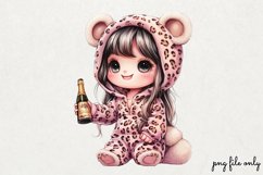 Pink leopard girl for Happy Clipart PNG Product Image 1