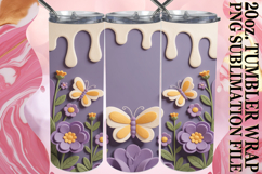 Lively adventures 20oz tumbler wrap, 3D Flowers Product Image 1