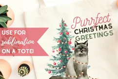 Christmas Cat Clipart Watercolor Holiday Sublimation Set Product Image 2