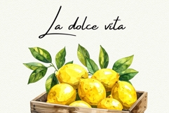 Mediterranean Lemon Watercolor Clipart Product Image 9