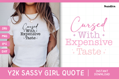 Y2K Sassy Girl Baby Tee Quote - Bratcore | Expensive Taste Product Image 1