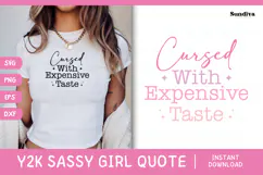 Y2K Sassy Girl Baby Tee Quote - Bratcore | Expensive Taste Product Image 1