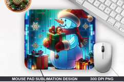 Snowman Mouse Pad Sublimation, Christmas Mouse Pad PNG Product Image 1