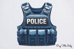 Watercolor Cute Police Clipart PNG Product Image 1