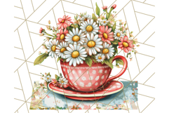Vintage Floral Teacup Clipart PNG, Blooming Teacups Clip Art Product Image 3