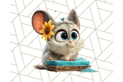 Pet Shop Clipart, Cute Big Eyed Animals, Kawaii Pets PNG Product Image 3