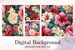 Flower Pattern Background Wallpaper Digital Paper_19 Product Image 1