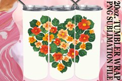 Tumbler Wrap Design Heart of Flowers Sublimation 20oz Product Image 1