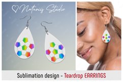 Soccer Rainbow - Round &amp; Teardrop EARRINGS Design. Product Image 3