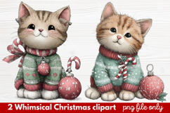 2 Whimsical Christmas Clipart | Cute Holiday PNG Set Product Image 1