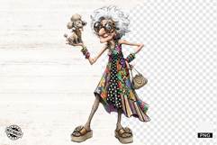 Fashionable Summer Grandma PNG - Summer Clipart Product Image 1