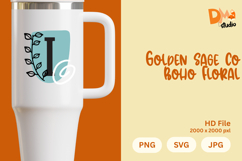 Golden Sage Co Boho Floral Monogram Product Image 1