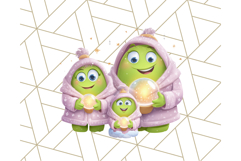 Alien Christmas Clipart, Cute Outer Space Holiday PNG Product Image 3
