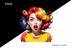 Retro Comic Style Pop Art Girls Clipart Png Product Image 1