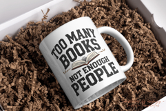 Too Many Books Not Enough People PNG | Funny Book Lover Product Image 4