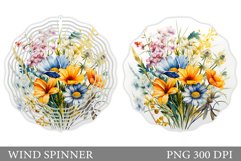 Wildflowers Wind Spinner. Floral Wind Spinner Sublimation Product Image 1