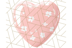 Pastel Puffy Patterned Hearts Clipart PNG, 3D Look Heart Png Product Image 3