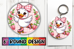 Timeless Round Keychains PNG, Cute Goose Product Image 1