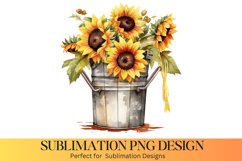 Sunflower Sublimation Clipart PNG Design Product Image 1