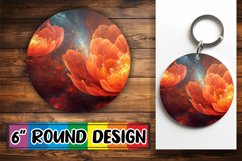 Enchanting Floral Circle: Sublimation Charm Keychain Product Image 1