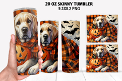 Halloween Dog Skinny Tumbler 20oz Wrap Design, Dog Wrap PNG Product Image 1