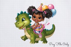 Girls on Dinosaurs Clipart PNG Product Image 1