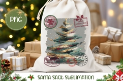 Abstract Christmas Santa Sack, Merry Christmas Gift Bag Product Image 1