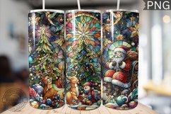 Watercolor Christmas Tumbler Wrap - High Quality 300 Dpi Product Image 1