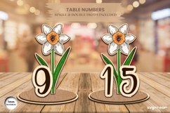 Daffodil Table Numbers Laser Cut | Glowforge | SVG Product Image 1