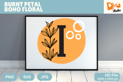 Burnt Petal Boho Floral Monogram Product Image 1