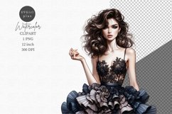 Woman clipart, Watercolor clipart, Woman sublimation Product Image 1