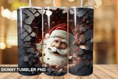 3D Christmas Santa Cracked Hole PNG Tumbler Design Product Image 1