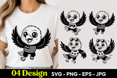 Cute Flying Owl SVG PNG Product Image 1