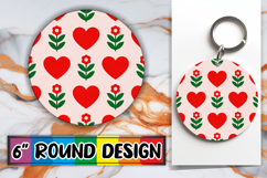Radiant Ornaments Circle Sublimation PNG, Valentine's Patter Product Image 1