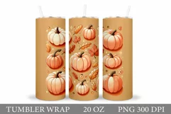Fall Pumpkin Tumbler Sublimation. Fall Tumbler Design Product Image 1