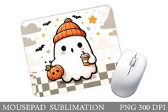 Cute Ghost Mouse Pad Design. Cute Ghost Sublimation Product Image 1