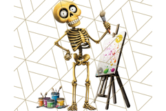 Quirky Skeleton Clipart PNG, Funny Halloween Bones Art Product Image 3