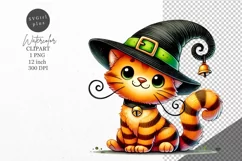 Halloween clipart, Cat clipart, Autumn clipart Product Image 1