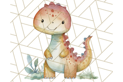 Watercolor Dinosaur and Rainbow PNG Clipart, Baby Nursery Product Image 3