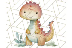 Watercolor Dinosaur and Rainbow PNG Clipart, Baby Nursery Product Image 3