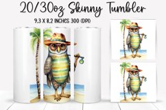 Owl on Vacation Sublimation - Tumbler Sublimation Design Product Image 1
