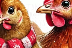 Merry Chickmas PNG | Funny Chicken Christmas Sublimation Product Image 5
