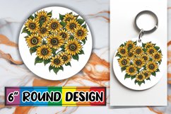 Round Design Heart of Flowers Sublimation PNG Product Image 1