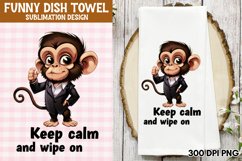 Keep calm and wipe on PNG, Funny Kitchen Towel Sublimation Product Image 1