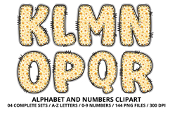 Daffodil Floral Patchwork Alphabet PNG Clipart 300 DPI Product Image 3