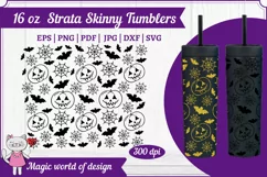 Halloween Pumpkin Print 16 oz Tumbler full wrap svg Product Image 1